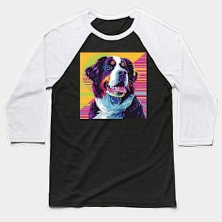 Bernese Mountain Dog in 70's Baseball T-Shirt